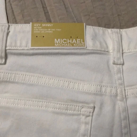 Michael Kors Women's Straight Leg White Jeans - Picture 2 of 7